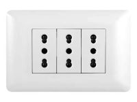 Electro Tomacorriente Enchufe Hembra Triple 10-16a Blanco 250v Certificado Sec