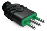 Electro Enchufe Macho 2p+T 10A 250VAC  Negro