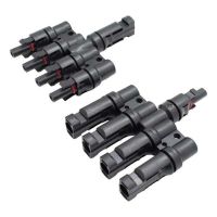 CABLES FOTOVOLTAICOS Conector Mc4 Cuádruple (4 En 1) Par Macho/hembra Solar Negro