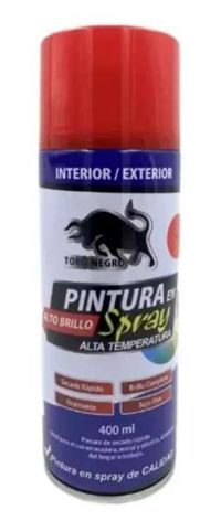 Pintura Spray Pintura Spray 400ml Alta Temperatura Rojo Uso General
